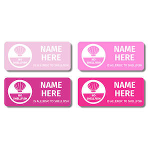 Name Labels: Pinks Rectangle Allergy Labels (Pack of 32)