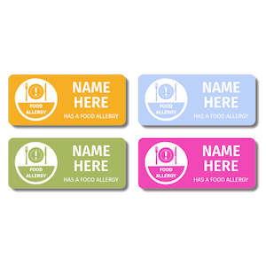 Name Labels: Lollipop Rectangle Allergy Labels (Pack of 32)