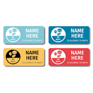 Name Labels: Bright Rectangle Allergy Labels (Pack of 32)
