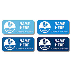 Blues Rectangle Allergy Labels (Pack of 32)
