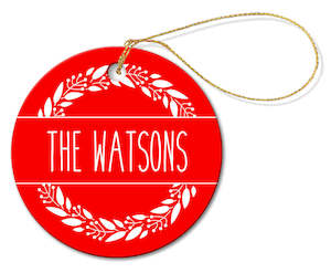 Gifts: White Wreath Porcelain Ornament