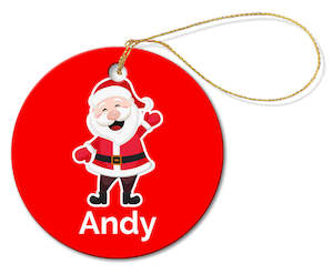 Gifts: Smiling Santa Porcelain Ornament