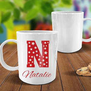 Gifts: Initial White Plastic Mug