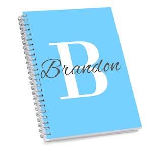 Blue Monogram Sketch Book