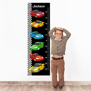 Racing Cars Wall Decal Height Chart