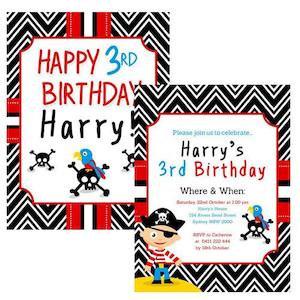 Party Banners Invitations: Pirate Party Invitation