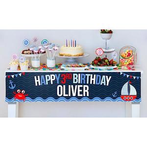 Party Banners Invitations: Nautical Party Banner (Temporarily Out of Stock)