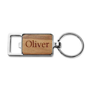 Classic Name Rectangle Metal Keyring