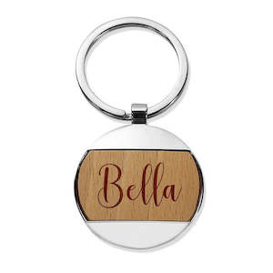 Stylish Name Round Metal Keyring