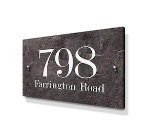House Signs: Stone Effect Large Metal House Sign