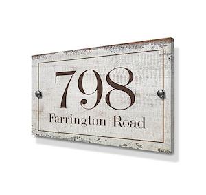 Rustic Effect Metal House Sign