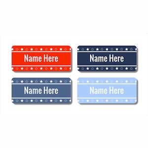 Rectangle Name Labels: Star Rectangle Name Labels (Pack of 32)