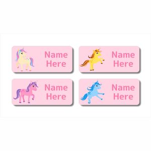 Unicorn Rectangle Name Labels (Pack of 32)