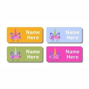 Rectangle Name Labels: Unicorn Horn Rectangle Name Labels (Pack of 32)