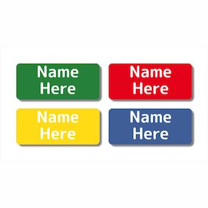 Rectangle Name Labels: Multi Colour - Classic Rectangle Name Labels (Pack of 32)
