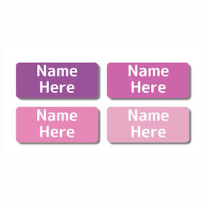 Rectangle Name Labels: Multi Colour - Magenta Rectangle Name Labels (Pack of 32)