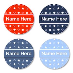 Round Name Labels: Star Round Label (Pack of 30)