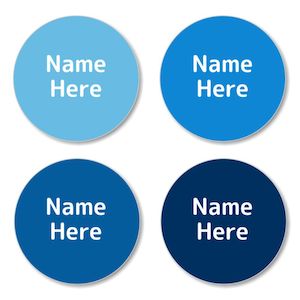 Multi Colour - Blues Round Label (Pack of 30)