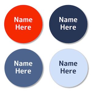 Round Name Labels: Multi Colour - Nautica Round Label (Pack of 30)