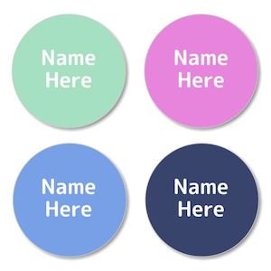 Round Name Labels: Multi Colour - Berry Round Label (Pack of 30)