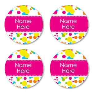 Round Name Labels: Bubbles Round Label (Pack of 30)