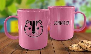 Tiger Plastic Mug - Pink