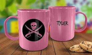 Pink Mugs: Pirate Plastic Mug - Pink
