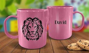 Lion Plastic Mug - Pink