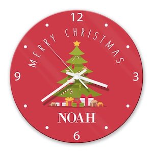 Christmas Tree Glass Clock