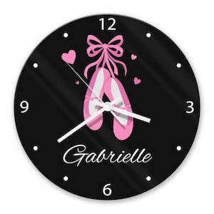Ballet Shoes Glass Clock