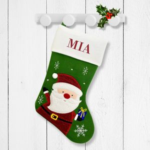 My Kids: Happy Santa Green Santa Stocking