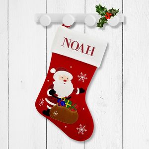 My Kids: Santa with Sack Red Santa Stocking