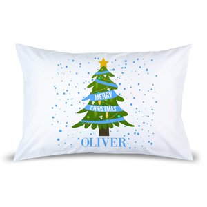 Pillow Cases: Blue Christmas Pillow Case