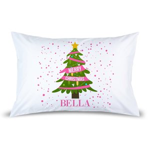 Pillow Cases: Pink Christmas Pillow Case