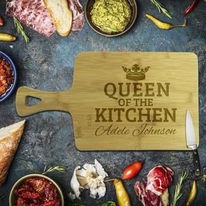 Rectangle Bamboo Serving Boards: Queen of the Kitchen Rectangle Bamboo Serving Board