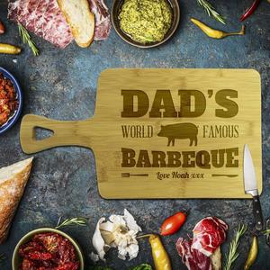 Rectangle Bamboo Serving Boards: Dad's Famous Barbeque Rectangle Bamboo Serving Board