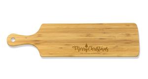 Long Rectangle Serving Boards: Merry Christmas Long Bamboo Serving Board