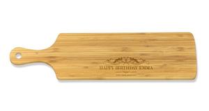 Long Rectangle Serving Boards: Happy Birthday Long Bamboo Serving Board