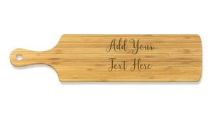 Long Rectangle Serving Boards: Add Your Own Message Long Bamboo Serving Board