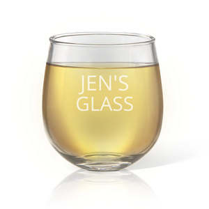 Engraved Stemless Wine Glasses: Person's Stemless Wine Glass