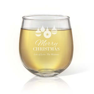 Engraved Stemless Wine Glasses: Bauble Stemless Wine Glass