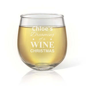 Engraved Stemless Wine Glasses: Dreaming Stemless Wine Glass