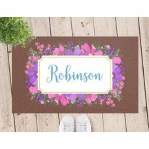 Personalised Door Mats: Stripy Door Mat