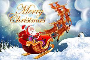 Postcards: Sleigh Taking Off Santa Postcard