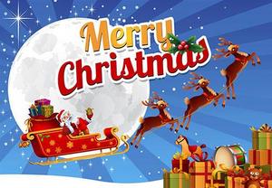 Postcards: Flying Sleigh Santa Postcard