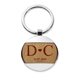 Engraved Round Keyrings: Love Round Metal Keyring