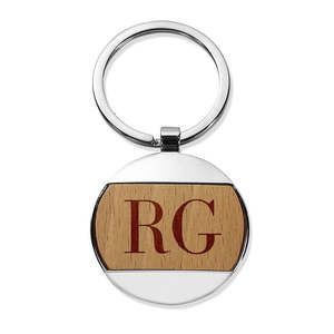 Engraved Round Keyrings: Initials Round Metal Keyring