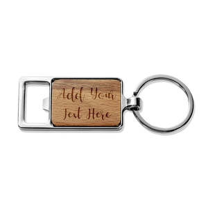 Engraved Rectangle Keyrings: Add Your Own Message Rectangle Metal Keyring