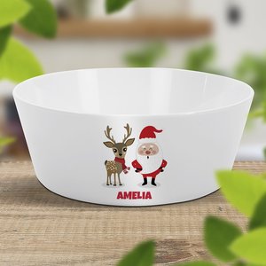 Kids Tableware: Santa & Reindeer Kids Bowl