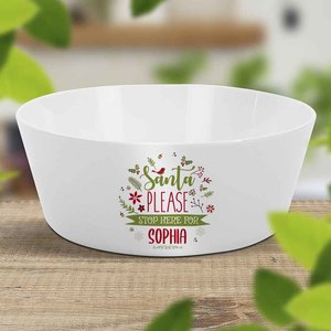 Kids Tableware: Santa Please Stop Kids Bowl